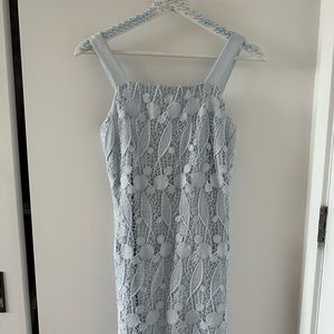 Club Monaco midi dress/ Baby blue lace dress/ Midi lace dress